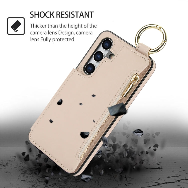 For Samsung Galaxy A35 5G RFlD Anti-theft Double Buckle Ring Zipper Card Phone Case