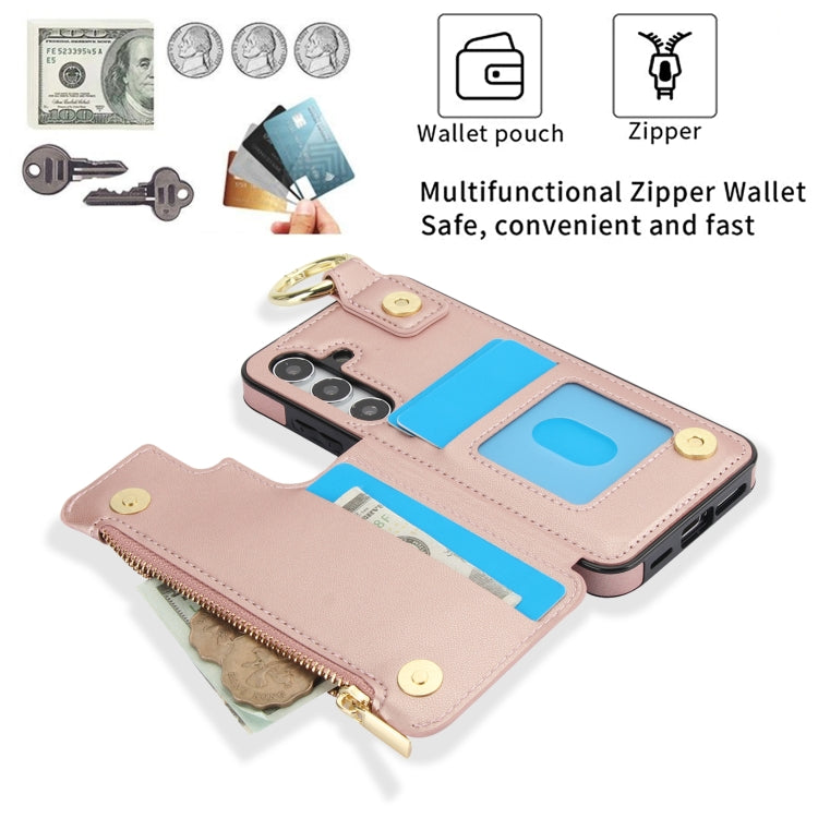 For Samsung Galaxy A25 4G / 5G RFlD Anti-theft Double Buckle Ring Zipper Card Phone Case