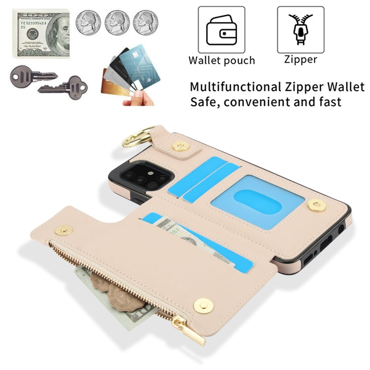 For Samsung Galaxy A71 4G RFlD Anti-theft Double Buckle Ring Zipper Card Phone Case