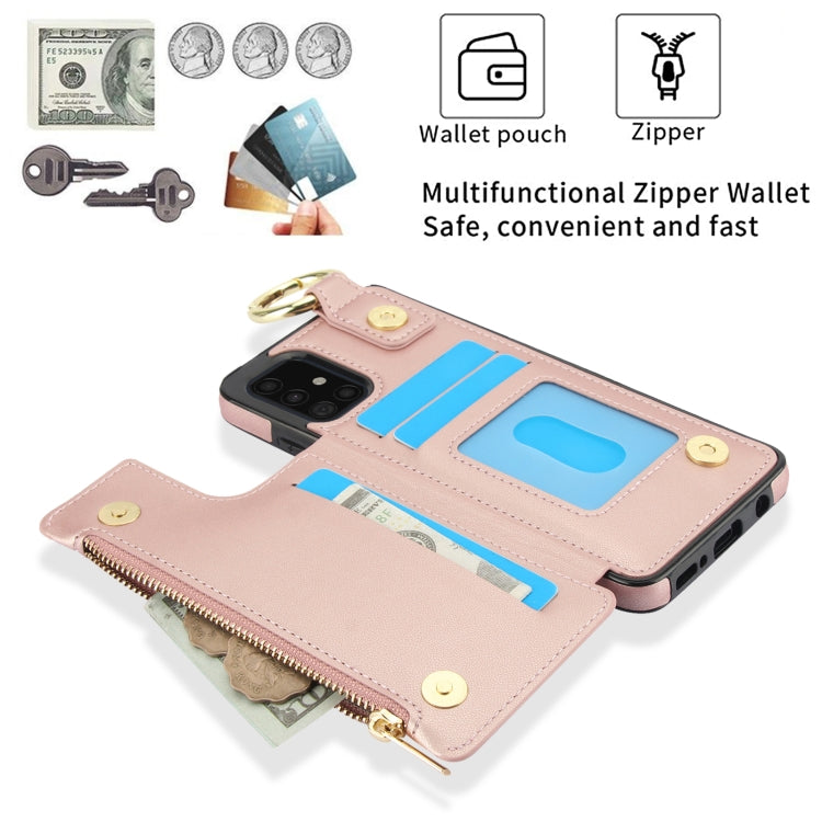 For Samsung Galaxy A71 4G RFlD Anti-theft Double Buckle Ring Zipper Card Phone Case