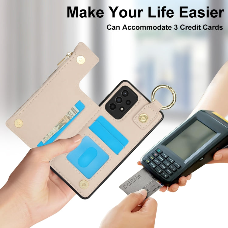 For Samsung Galaxy A72 4G / 5G RFlD Anti-theft Double Buckle Ring Zipper Card Phone Case