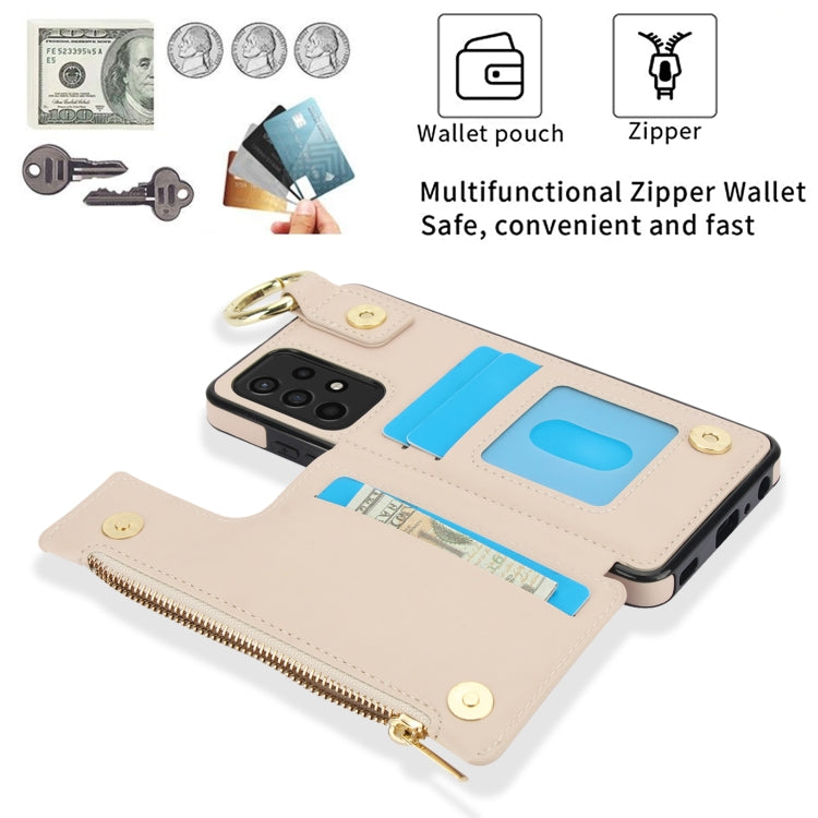 For Samsung Galaxy A72 4G / 5G RFlD Anti-theft Double Buckle Ring Zipper Card Phone Case