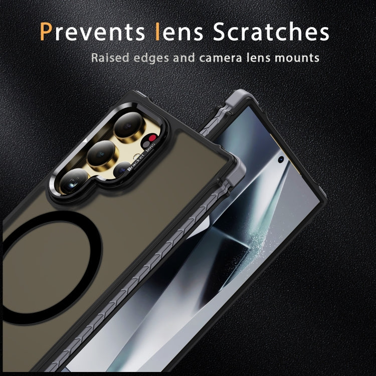 For Samsung Galaxy S24 Ultra 5G Rainbow Series Skin Feel MagSafe Lens Holder Phone Case