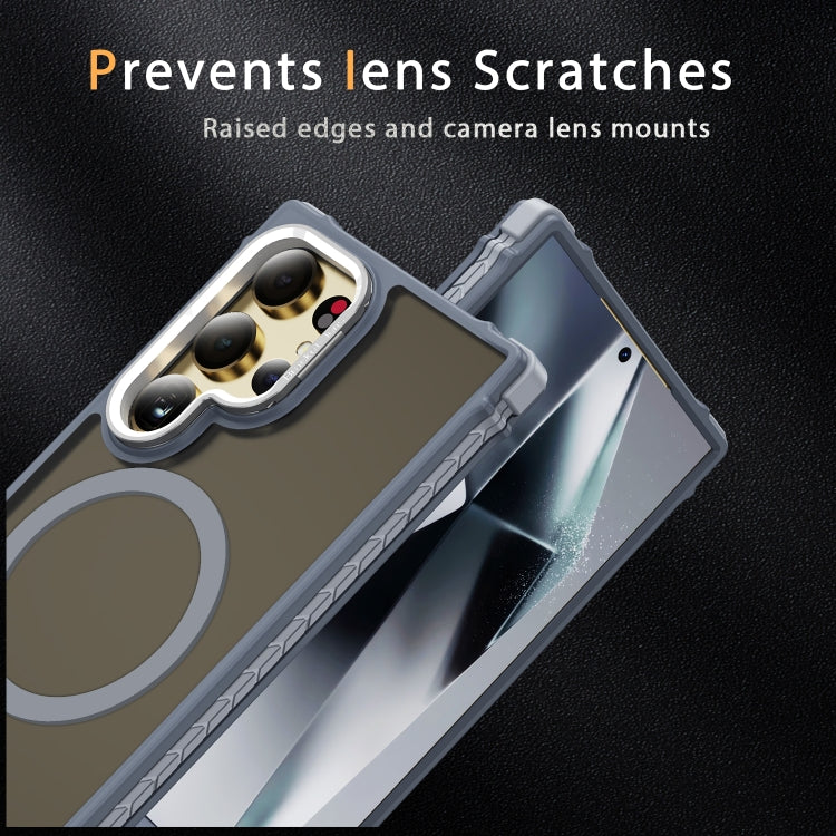 For Samsung Galaxy S24 Ultra 5G Rainbow Series Skin Feel MagSafe Lens Holder Phone Case