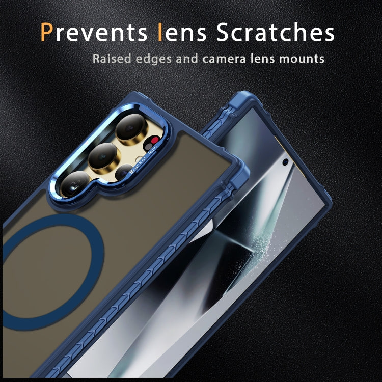 For Samsung Galaxy S24 Ultra 5G Rainbow Series Skin Feel MagSafe Lens Holder Phone Case