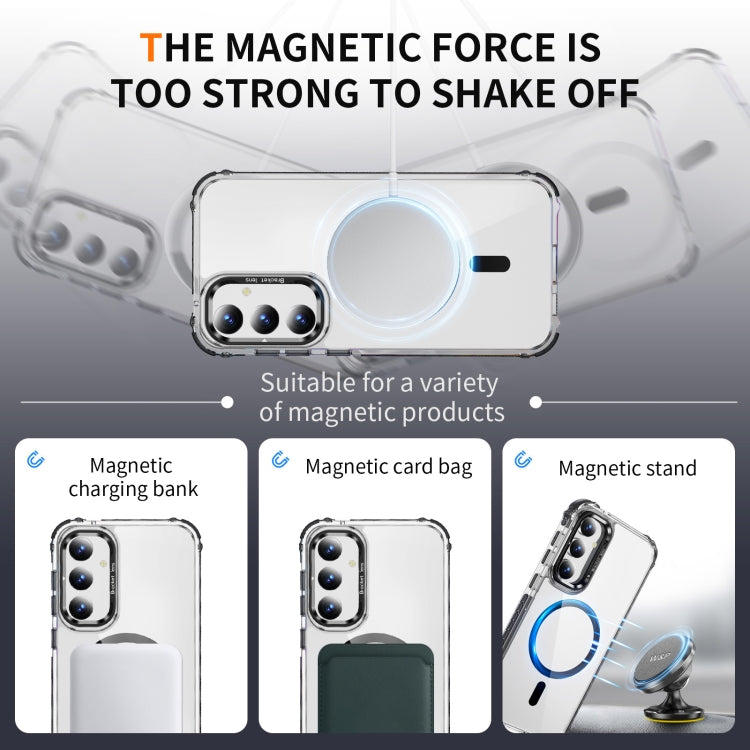 For Samsung Galaxy S23 FE 5G Rainbow Series Transparent MagSafe Lens Holder Phone Case