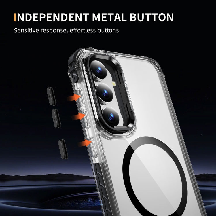For Samsung Galaxy S23 FE 5G Rainbow Series Transparent MagSafe Lens Holder Phone Case
