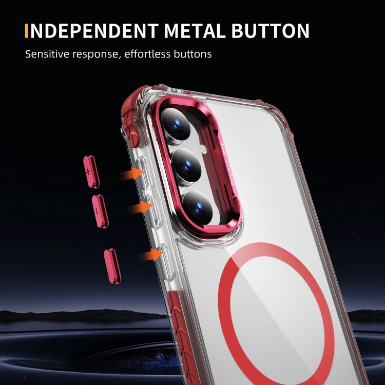 For Samsung Galaxy S23 FE 5G Rainbow Series Transparent MagSafe Lens Holder Phone Case