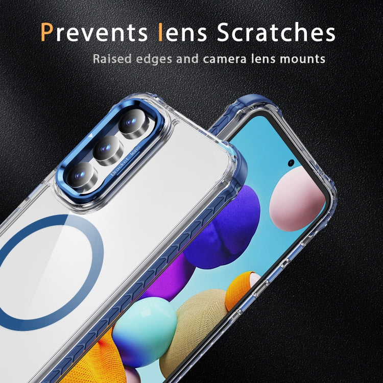For Samsung Galaxy S23 FE 5G Rainbow Series Transparent MagSafe Lens Holder Phone Case
