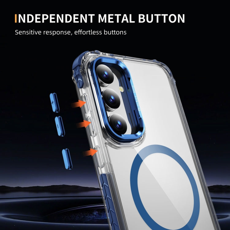 For Samsung Galaxy S23 FE 5G Rainbow Series Transparent MagSafe Lens Holder Phone Case