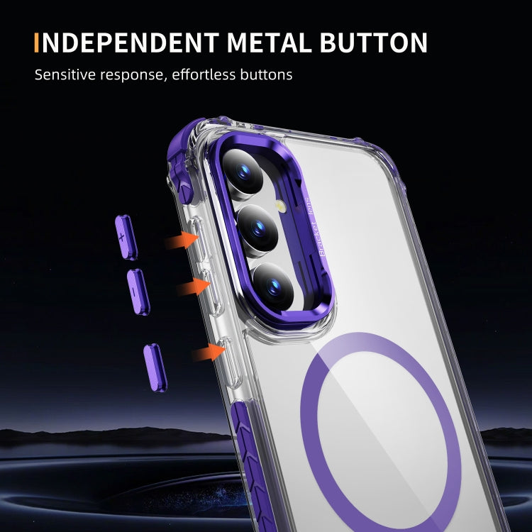 For Samsung Galaxy S23 FE 5G Rainbow Series Transparent MagSafe Lens Holder Phone Case