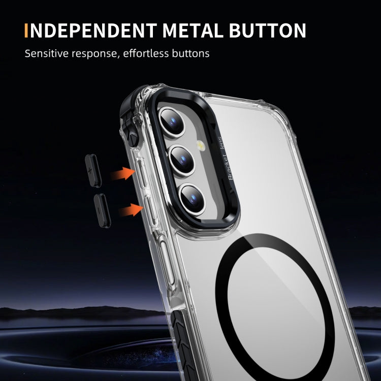 For Samsung Galaxy A15 Rainbow Series Transparent MagSafe Lens Holder Phone Case