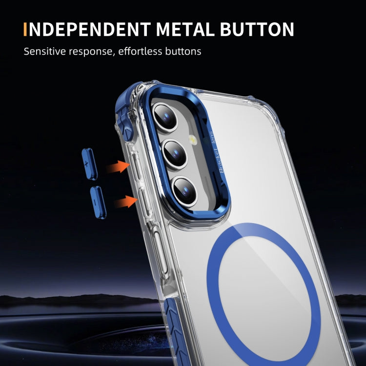 For Samsung Galaxy A15 Rainbow Series Transparent MagSafe Lens Holder Phone Case