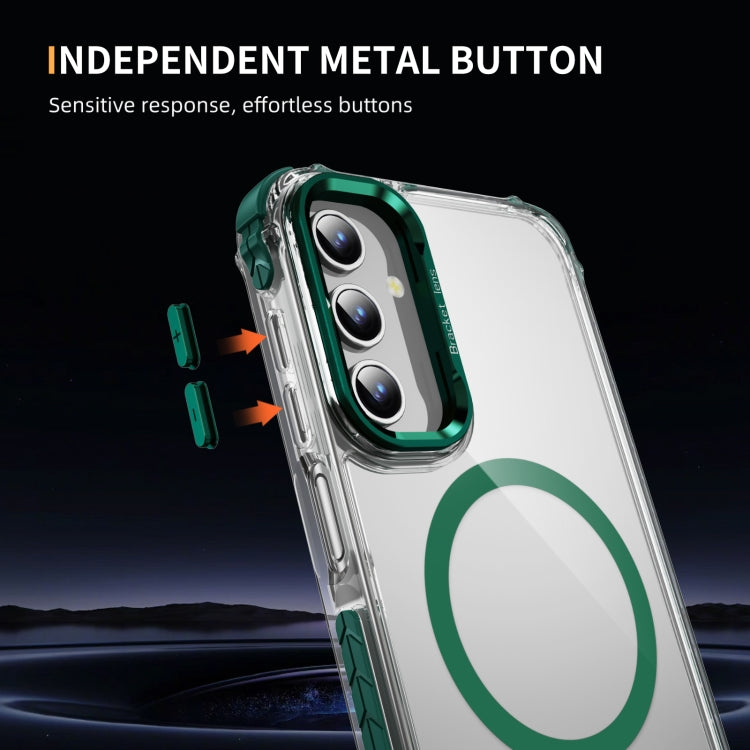 For Samsung Galaxy A15 Rainbow Series Transparent MagSafe Lens Holder Phone Case