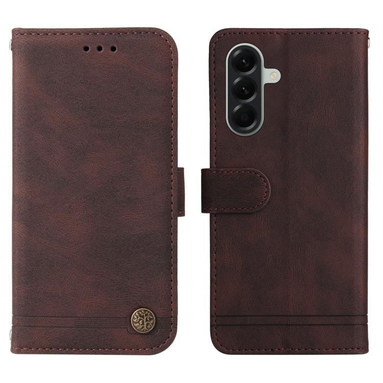 For Galaxy A57 5G Skin Feel Life Tree Metal Button Leather Phone Case