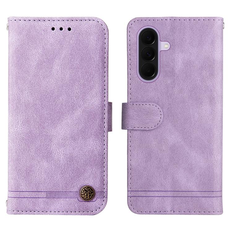 For Galaxy A27 5G Skin Feel Life Tree Metal Button Leather Phone Case