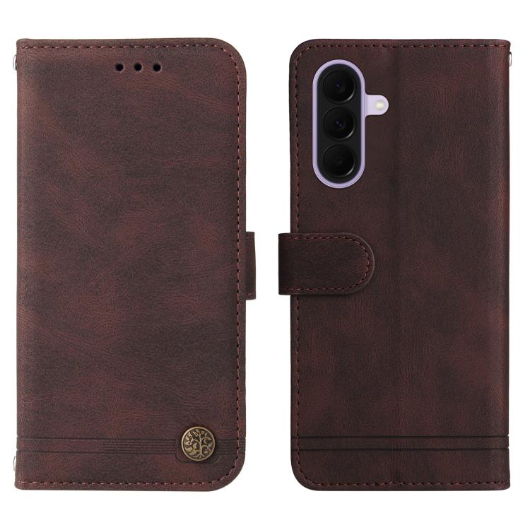 For Galaxy A27 5G Skin Feel Life Tree Metal Button Leather Phone Case