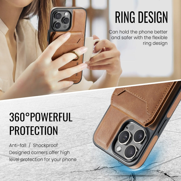 For iPhone 15 Plus MAGKING K1 MagSafe Detachable Wallet RFID Back Cover Phone Case