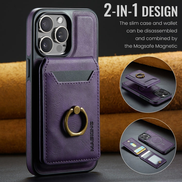 For iPhone 14 Plus MAGKING K1 MagSafe Detachable Wallet RFID Back Cover Phone Case
