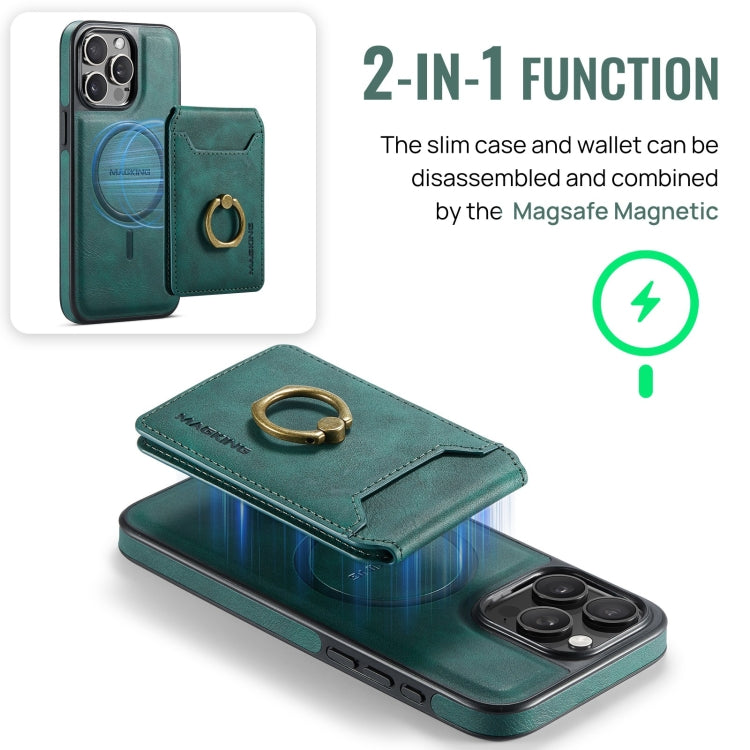 For iPhone 14 MAGKING K1 MagSafe Detachable Wallet RFID Back Cover Phone Case