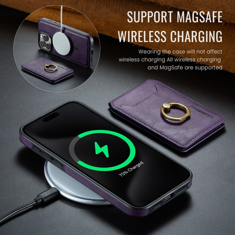 For iPhone 14 Pro MAGKING K1 MagSafe Detachable Wallet RFID Back Cover Phone Case