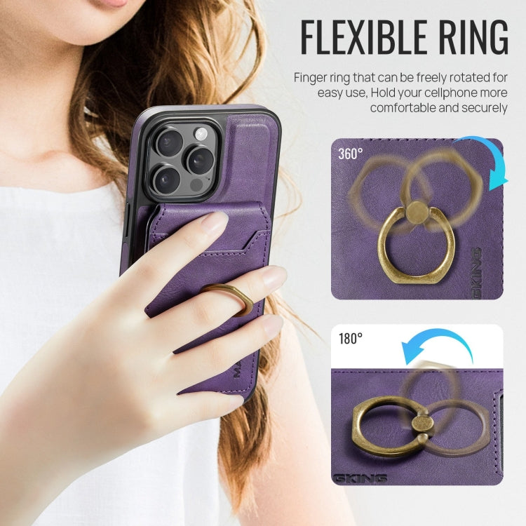 For iPhone 14 Pro MAGKING K1 MagSafe Detachable Wallet RFID Back Cover Phone Case