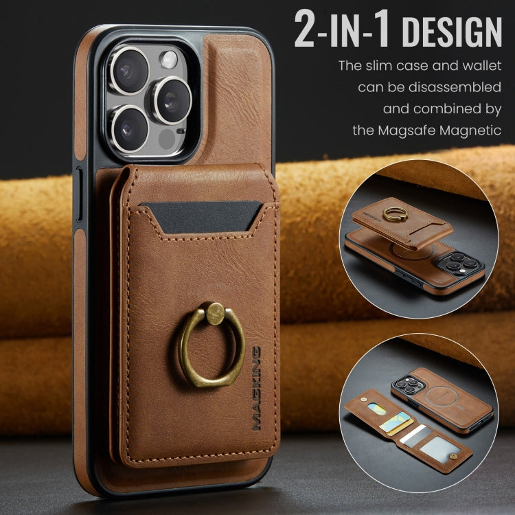 For iPhone 14 Pro Max MAGKING K1 MagSafe Detachable Wallet RFID Back Cover Phone Case