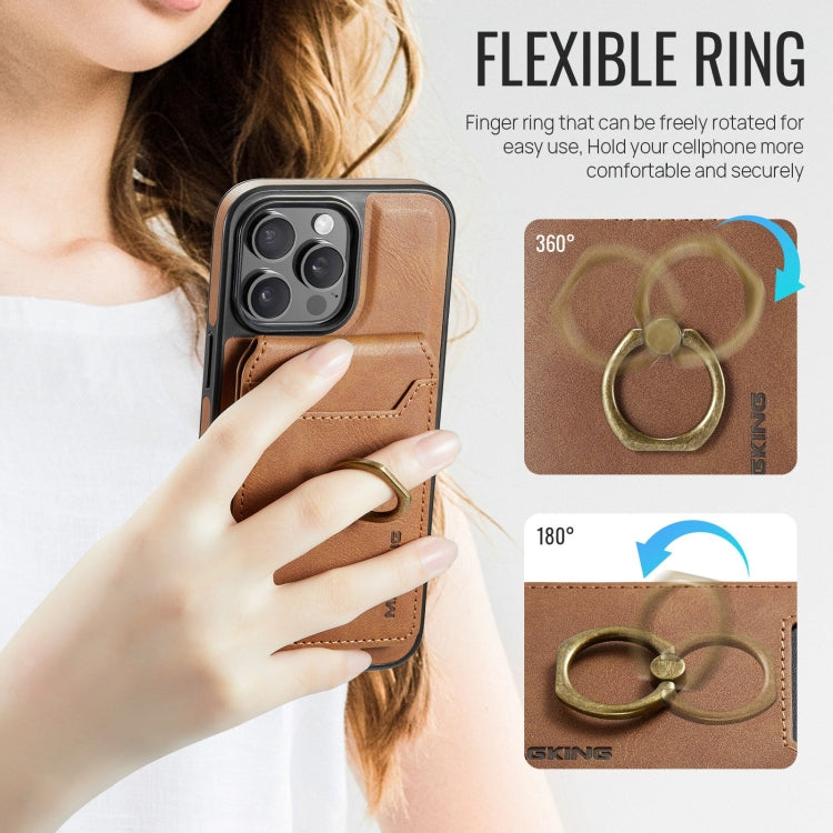 For iPhone 14 Pro Max MAGKING K1 MagSafe Detachable Wallet RFID Back Cover Phone Case