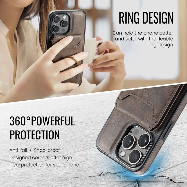 For iPhone 13 Pro MAGKING K1 MagSafe Detachable Wallet RFID Back Cover Phone Case