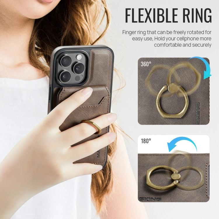 For iPhone 13 MAGKING K1 MagSafe Detachable Wallet RFID Back Cover Phone Case