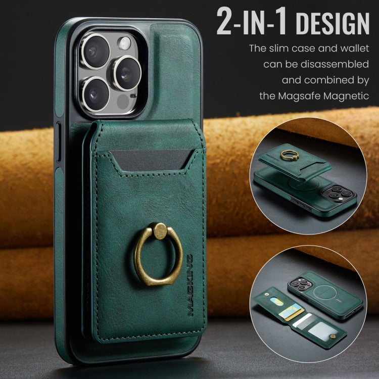 For iPhone 13 MAGKING K1 MagSafe Detachable Wallet RFID Back Cover Phone Case