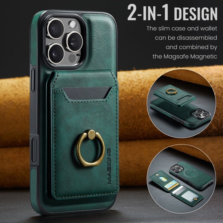 For iPhone 16 Pro Max MAGKING K1 MagSafe Detachable Wallet RFID Back Cover Phone Case