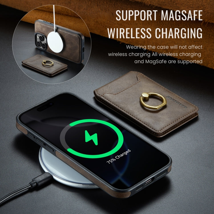 For iPhone 16 Pro MAGKING K1 MagSafe Detachable Wallet RFID Back Cover Phone Case