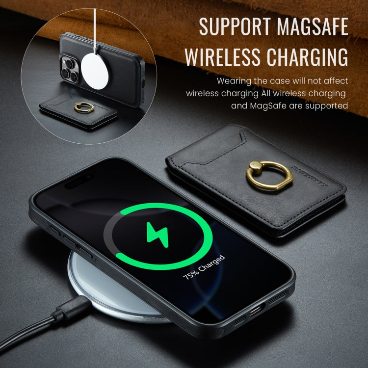 For iPhone 16 Pro MAGKING K1 MagSafe Detachable Wallet RFID Back Cover Phone Case