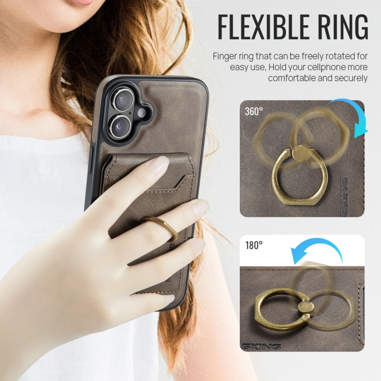 For iPhone 16 Plus MAGKING K1 MagSafe Detachable Wallet RFID Back Cover Phone Case