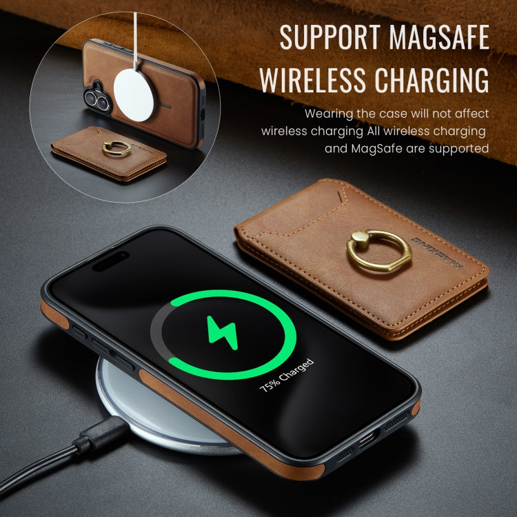 For iPhone 16 Plus MAGKING K1 MagSafe Detachable Wallet RFID Back Cover Phone Case