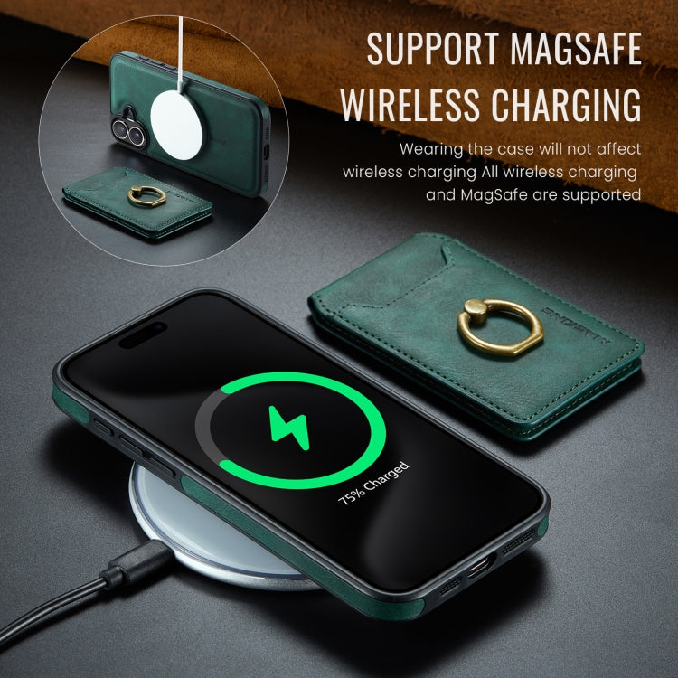 For iPhone 16 Plus MAGKING K1 MagSafe Detachable Wallet RFID Back Cover Phone Case