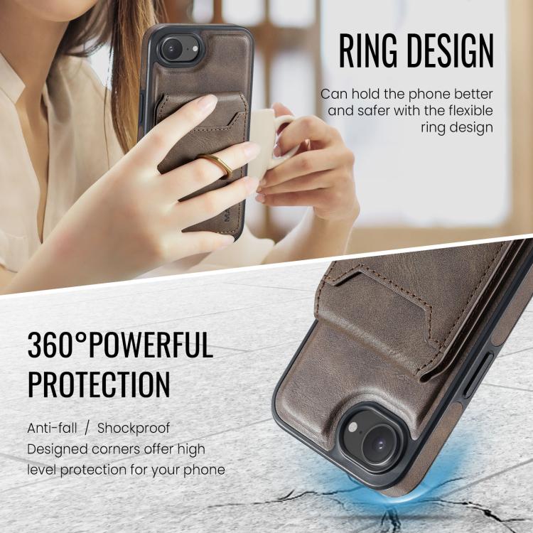 For iPhone 17e / 16e MAGKING K1 MagSafe Detachable Wallet RFID Back Cover Phone Case