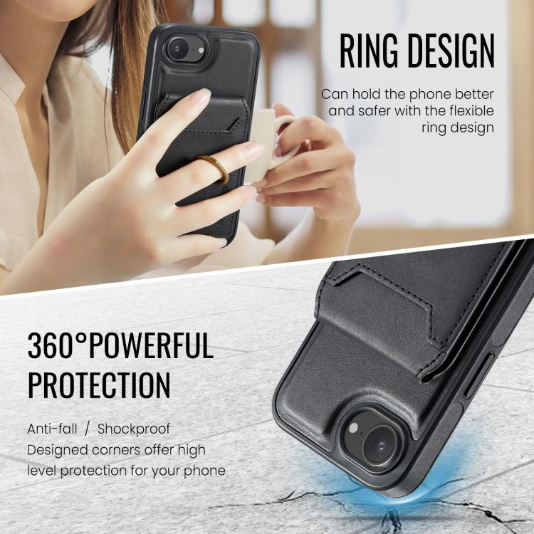For iPhone 17e / 16e MAGKING K1 MagSafe Detachable Wallet RFID Back Cover Phone Case