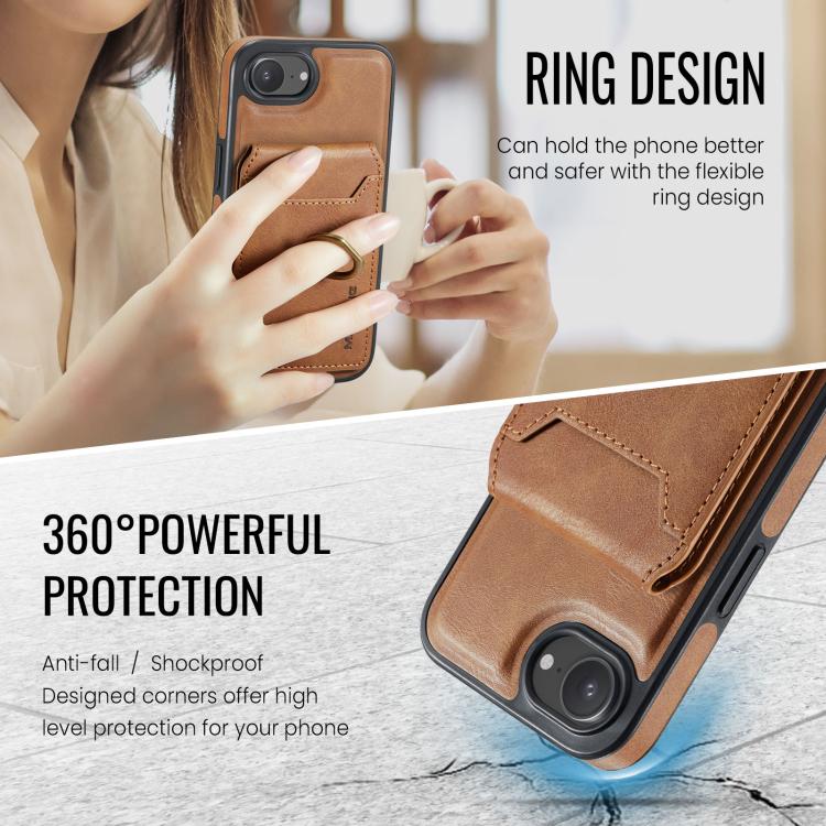 For iPhone 17e / 16e MAGKING K1 MagSafe Detachable Wallet RFID Back Cover Phone Case