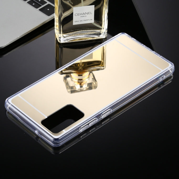 For Samsung Galaxy Note20 TPU + Acrylic Luxury Plating Mirror Phone Case Cover(Gold)