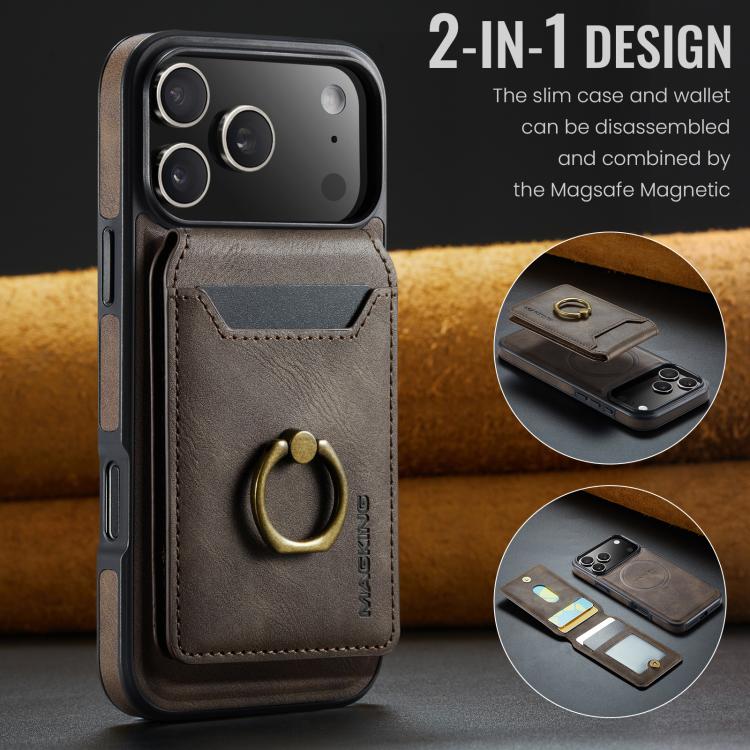 For iPhone 17 Pro Max MAGKING K1 MagSafe Detachable Wallet RFID Back Cover Phone Case