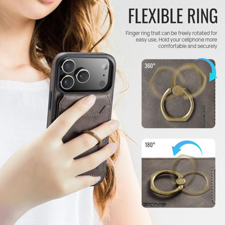 For iPhone 17 Pro Max MAGKING K1 MagSafe Detachable Wallet RFID Back Cover Phone Case
