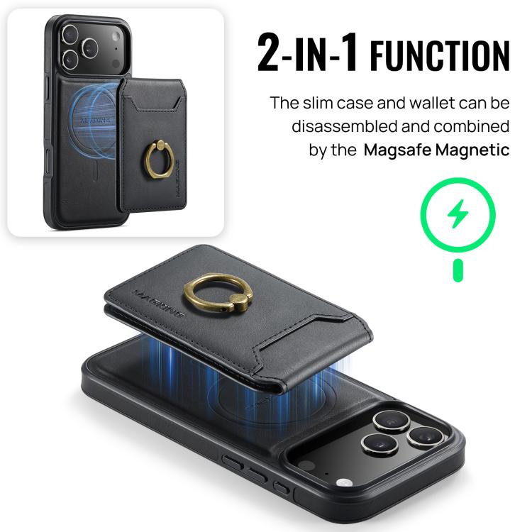 For iPhone 17 Pro Max MAGKING K1 MagSafe Detachable Wallet RFID Back Cover Phone Case