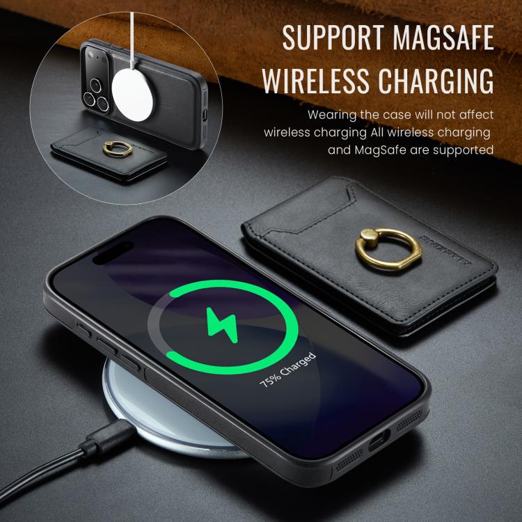 For iPhone 17 Pro Max MAGKING K1 MagSafe Detachable Wallet RFID Back Cover Phone Case