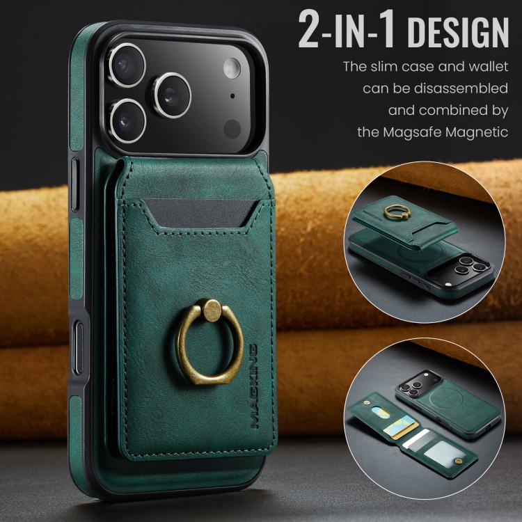 For iPhone 17 Pro Max MAGKING K1 MagSafe Detachable Wallet RFID Back Cover Phone Case