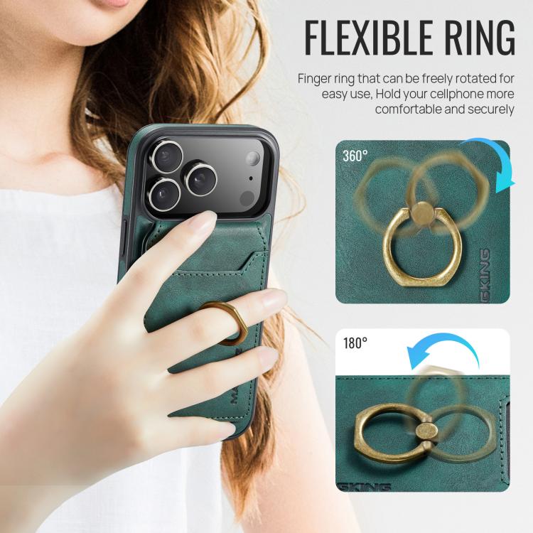 For iPhone 17 Pro Max MAGKING K1 MagSafe Detachable Wallet RFID Back Cover Phone Case