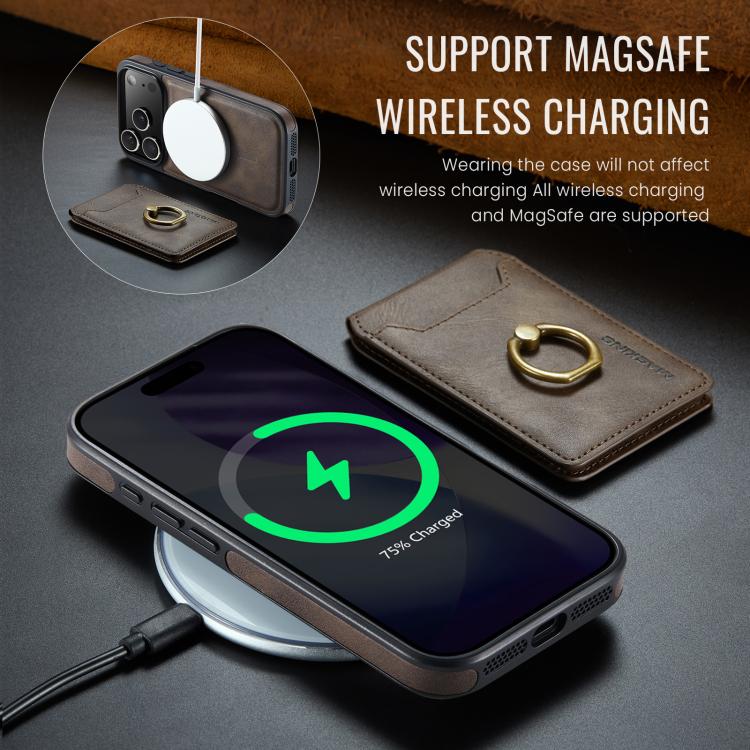 For iPhone 17 Pro MAGKING K1 MagSafe Detachable Wallet RFID Back Cover Phone Case