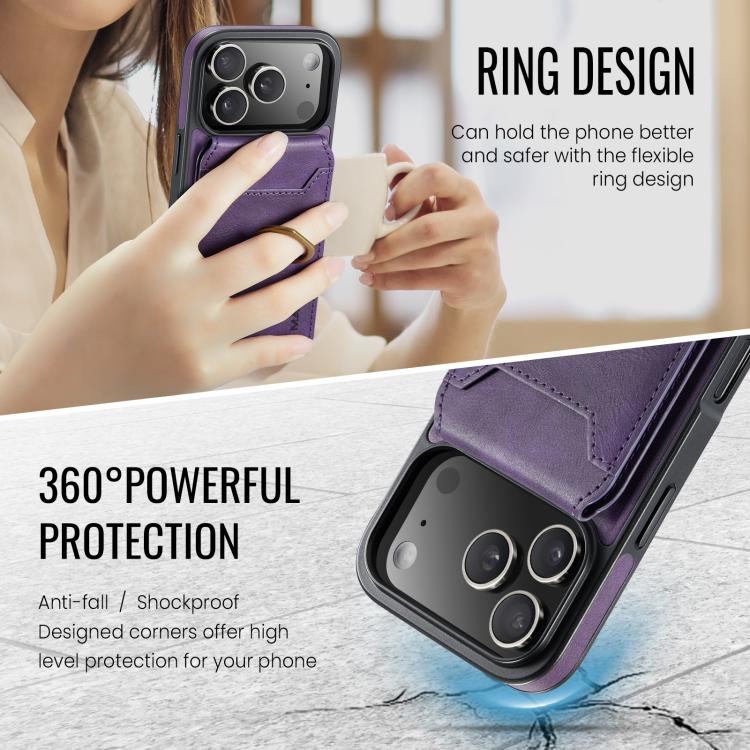 For iPhone 17 Pro MAGKING K1 MagSafe Detachable Wallet RFID Back Cover Phone Case