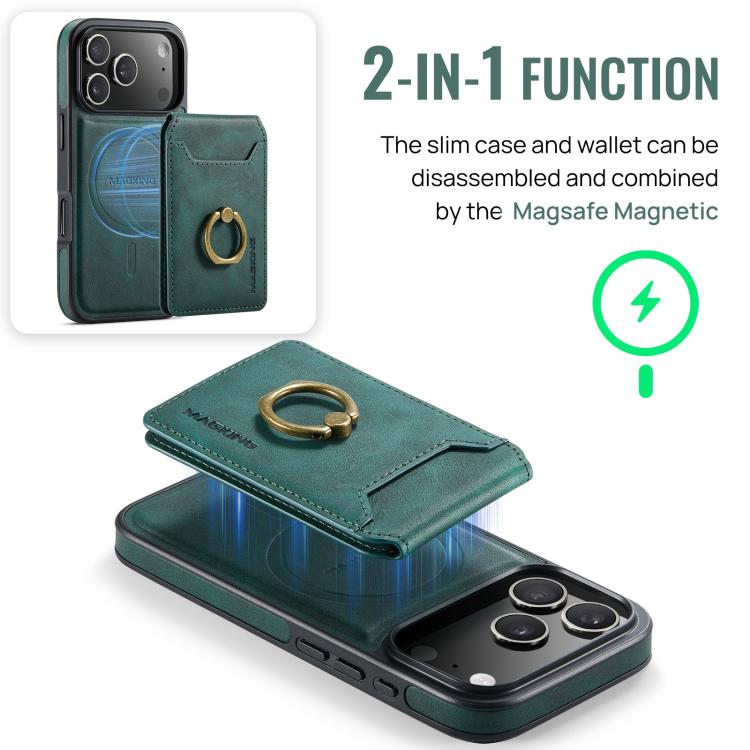 For iPhone 17 Pro MAGKING K1 MagSafe Detachable Wallet RFID Back Cover Phone Case